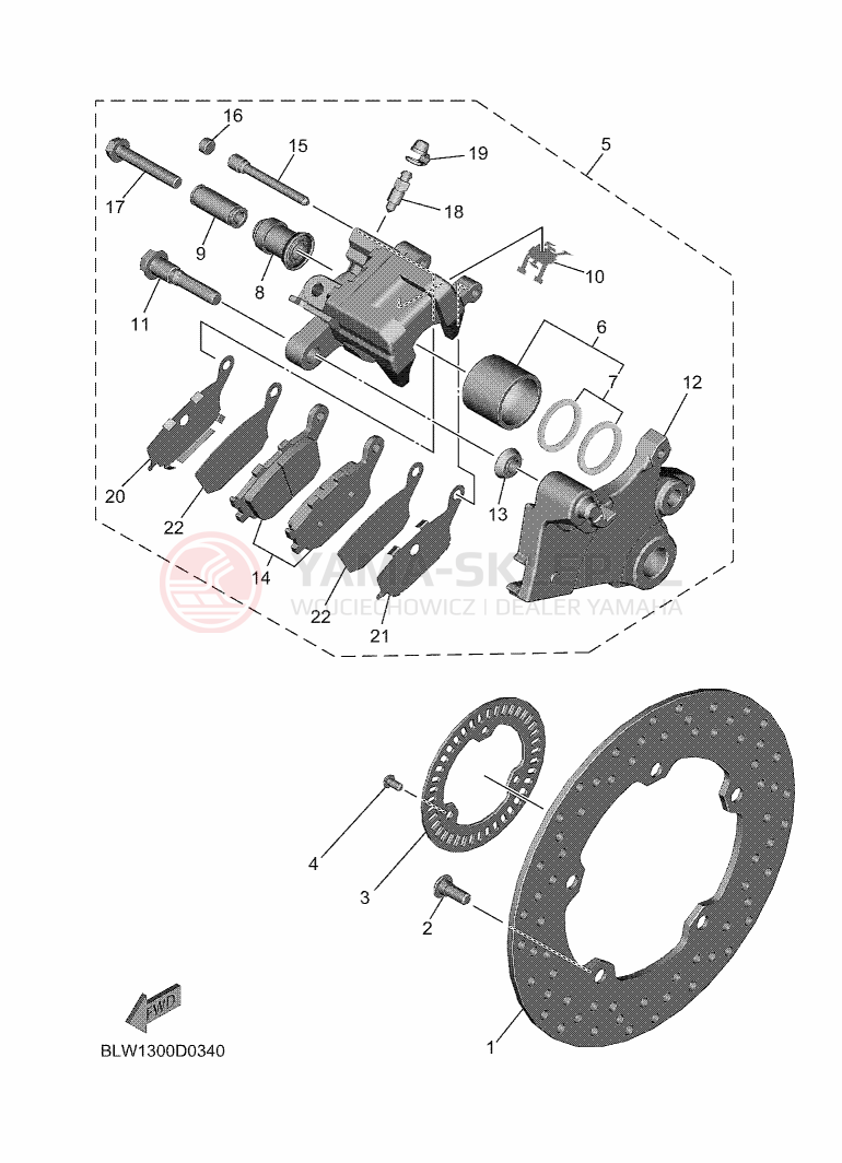 Schemat "Zacisk hamulcowy tylny" do Yamaha MT-07 35KW