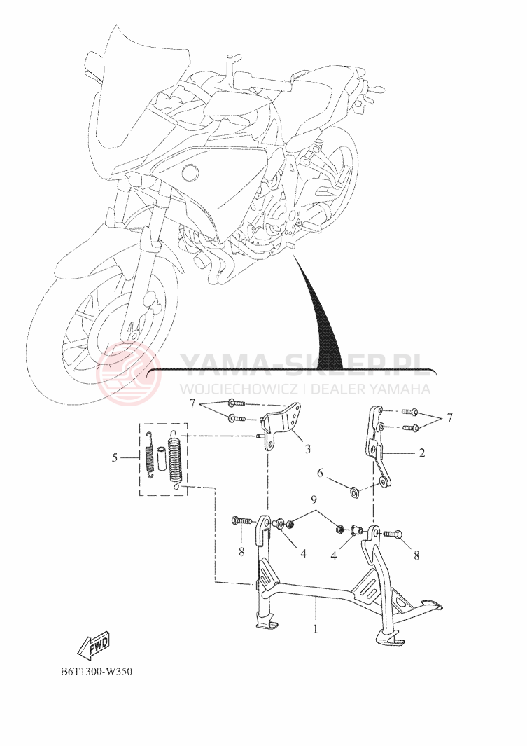 Schemat "PODPÓRKA" do Yamaha TRACER 7 POLICE