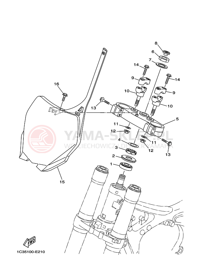 Schemat "Półki zawieszenia" do Yamaha YZ125
