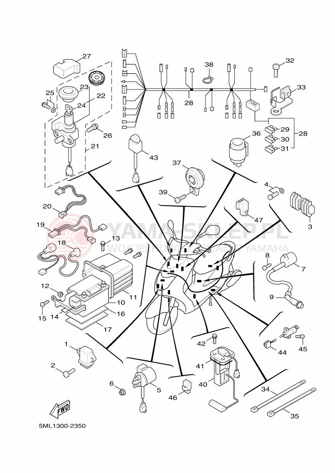 Schemat "układ elektryczny" do Yamaha FLAME X