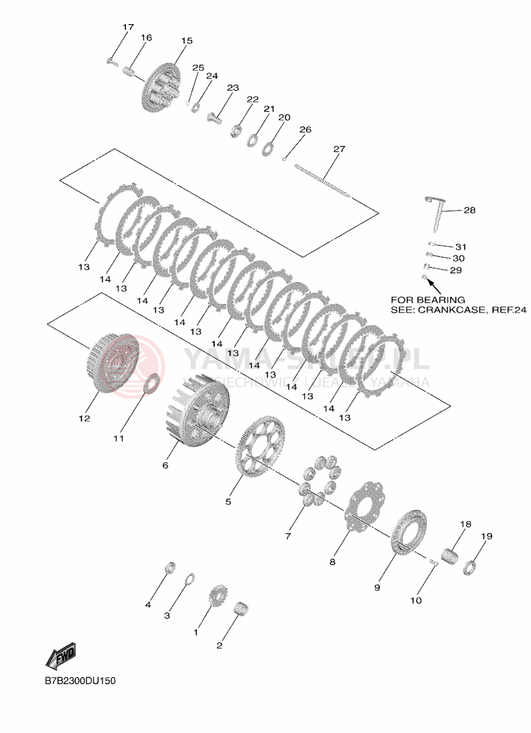 Schemat "sprzęgło" do Yamaha YZ250F