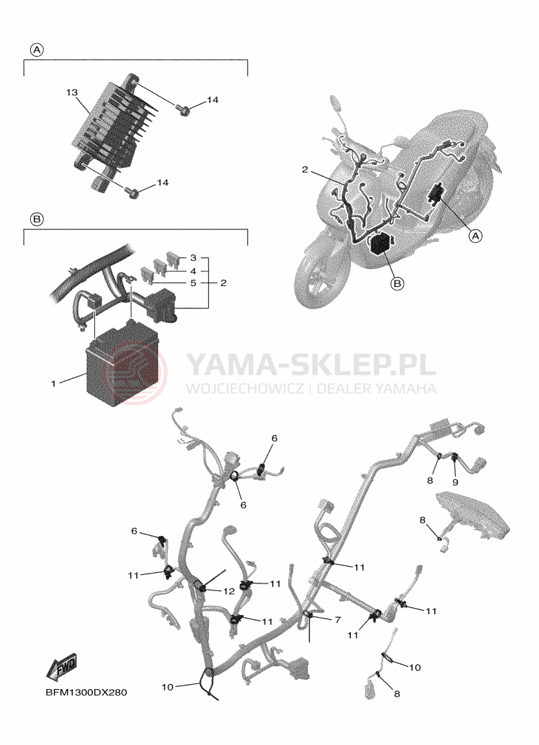 Schemat "układ elektryczny" do Yamaha NEO'S