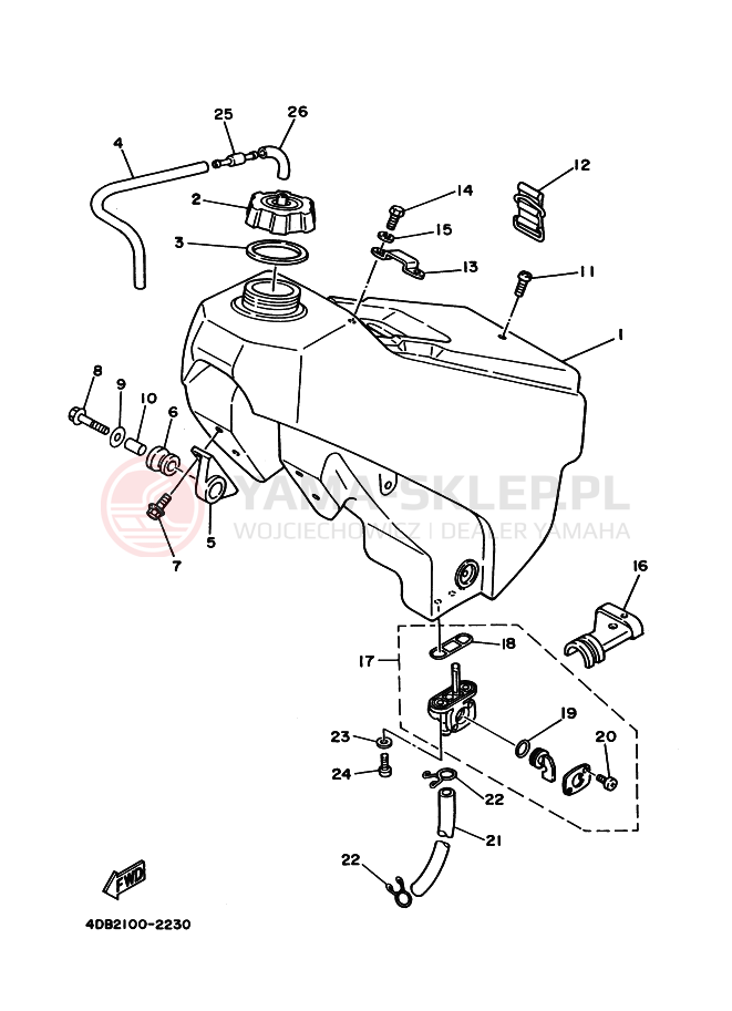 Schemat "zbiornik paliwa" do Yamaha YZ125