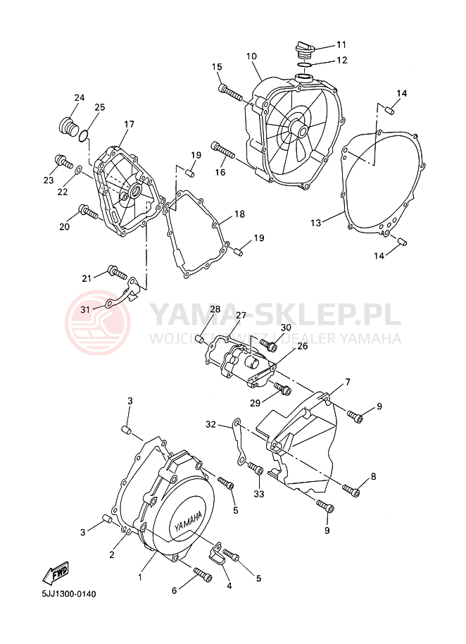 Schemat "Pokrywa silnika" do Yamaha YZF-R1 R1