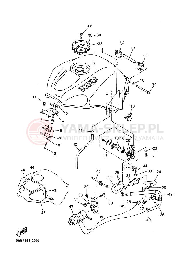 Schemat "zbiornik paliwa" do Yamaha YZF-R6 R6