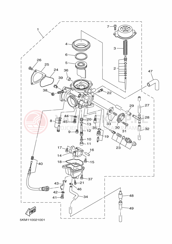 Schemat "Gaźnik" do Yamaha GRIZZLY