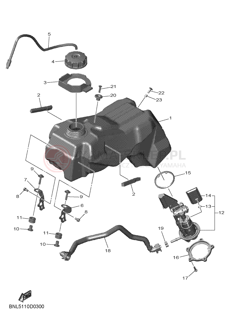 Schemat "zbiornik paliwa" do Yamaha WR450F
