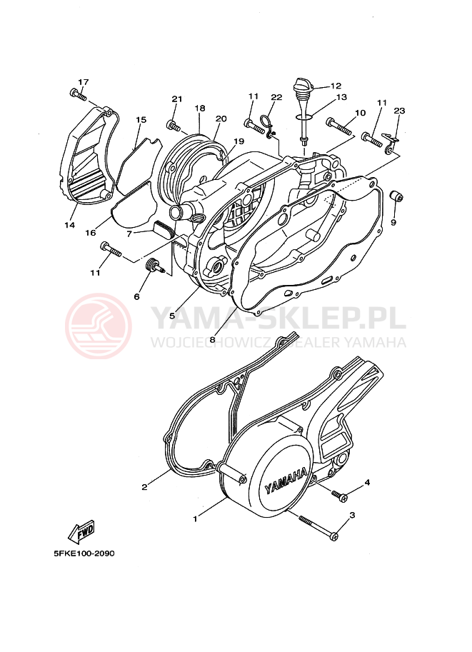 Schemat "Pokrywa silnika" do Yamaha BANSHEE