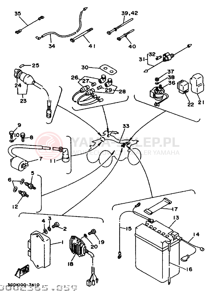 Schemat "układ elektryczny" do Yamaha WARRIOR
