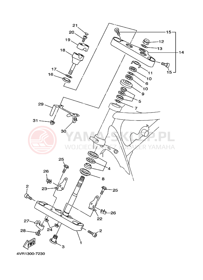 Schemat "Półki zawieszenia" do Yamaha XVS650 DRAGSTAR