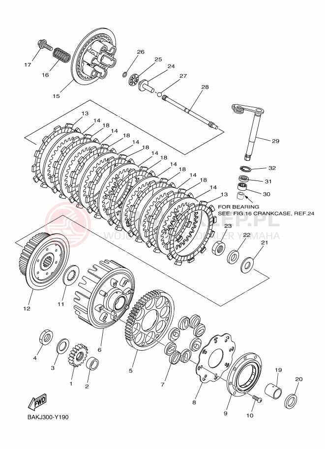 Schemat "sprzęgło" do Yamaha WR250F