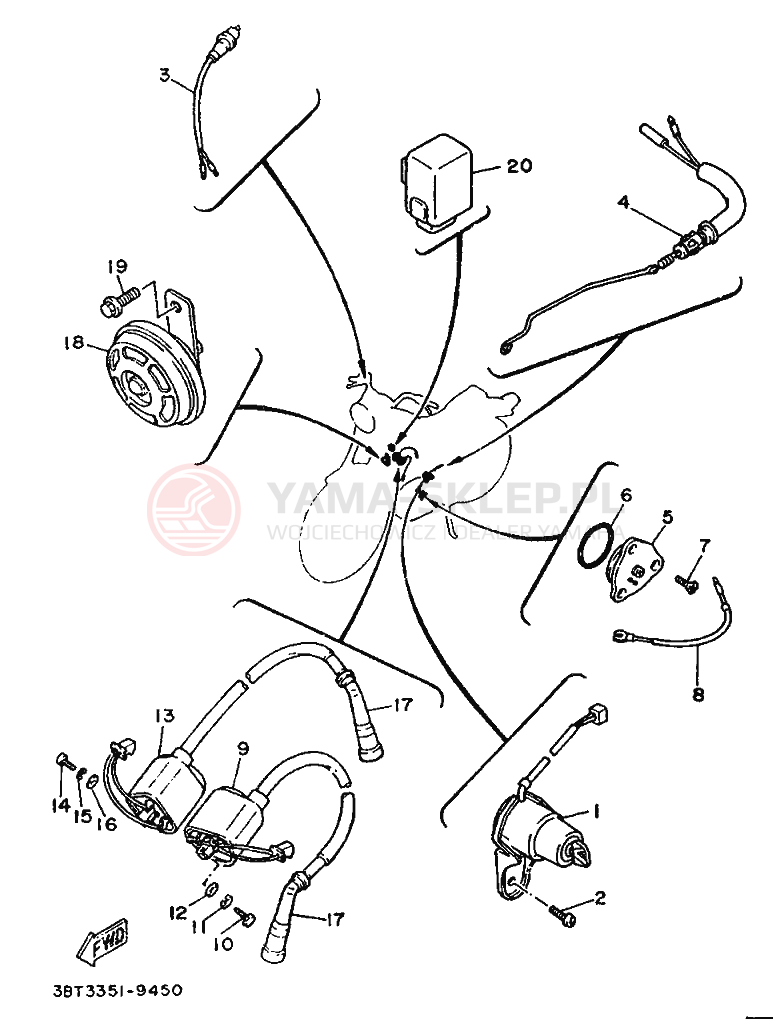 Schemat "układ elektryczny" do Yamaha XV535 VIRAGO