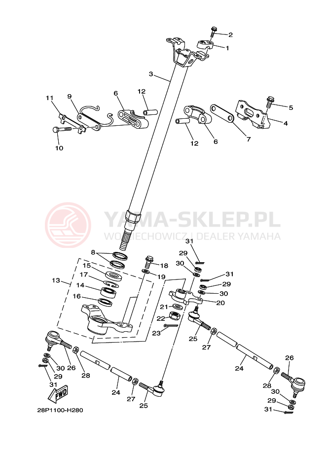Schemat "Półki zawieszenia" do Yamaha GRIZZLY 550 FI