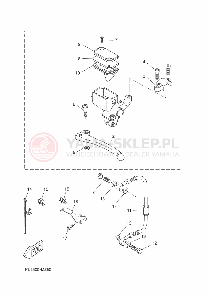 Schemat "Pompa hamulcowa tył" do Yamaha AEROX NAKED