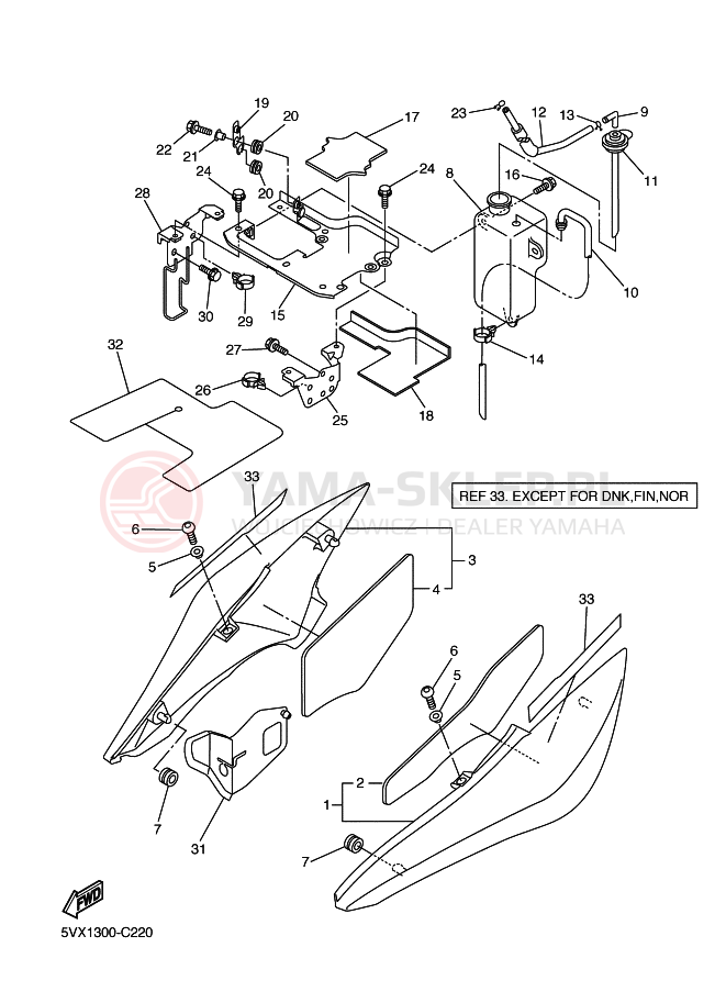 Schemat "Pokrywa boczna" do Yamaha FZ6-S FAZER