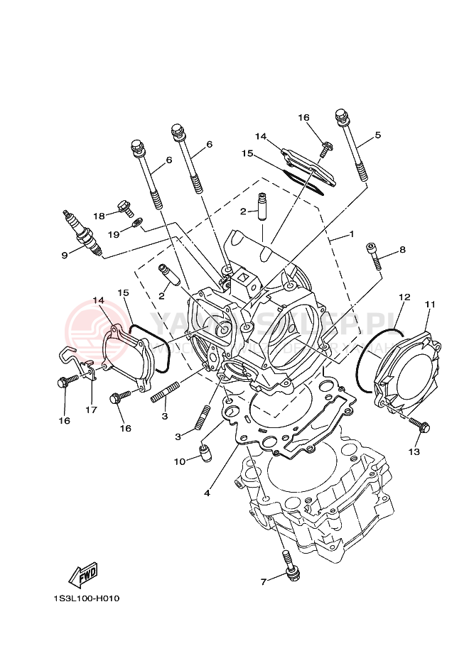 Schemat "głowica" do Yamaha YFM700R