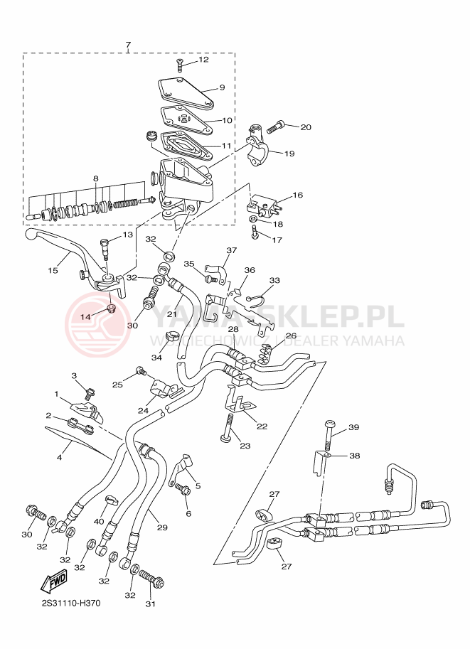 Schemat "Pompa hamulcowa przednia" do Yamaha VMAX17