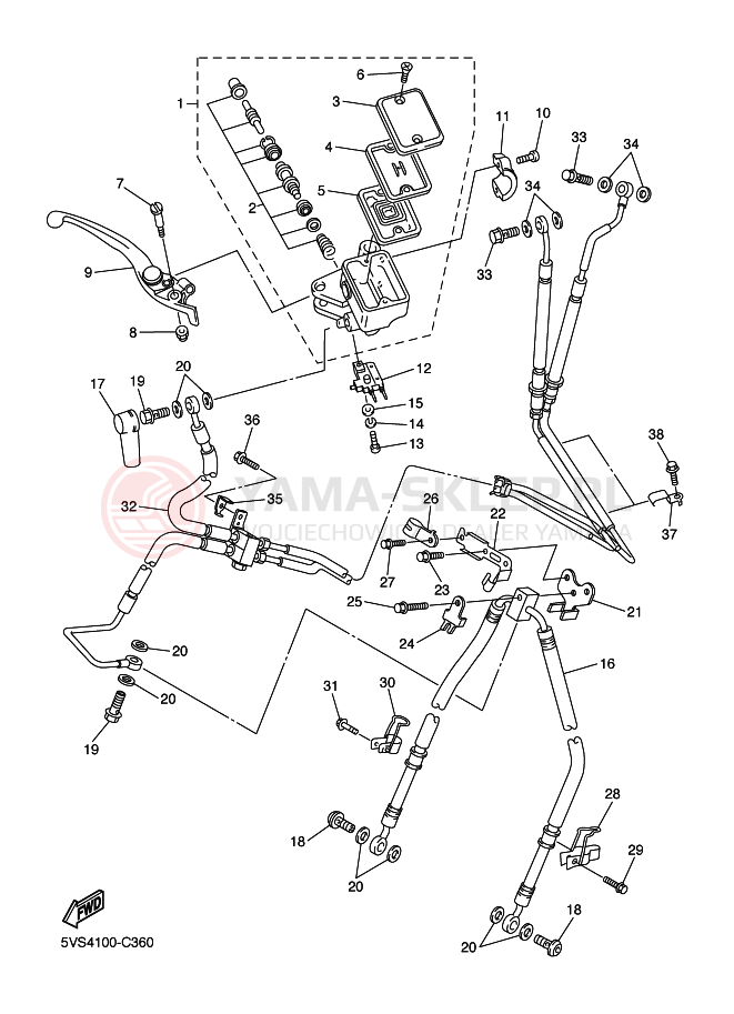 Schemat "Pompa hamulcowa przednia" do Yamaha FJR1300A