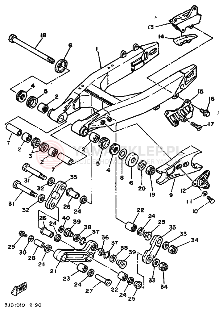 Schemat "wahacz" do Yamaha YZ125