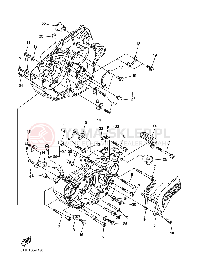 Schemat "Pokrywa silnika" do Yamaha WR450F