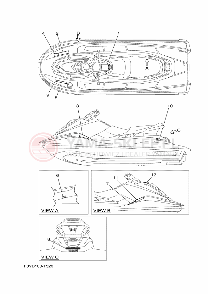 Schemat "naklejki" do Yamaha EX