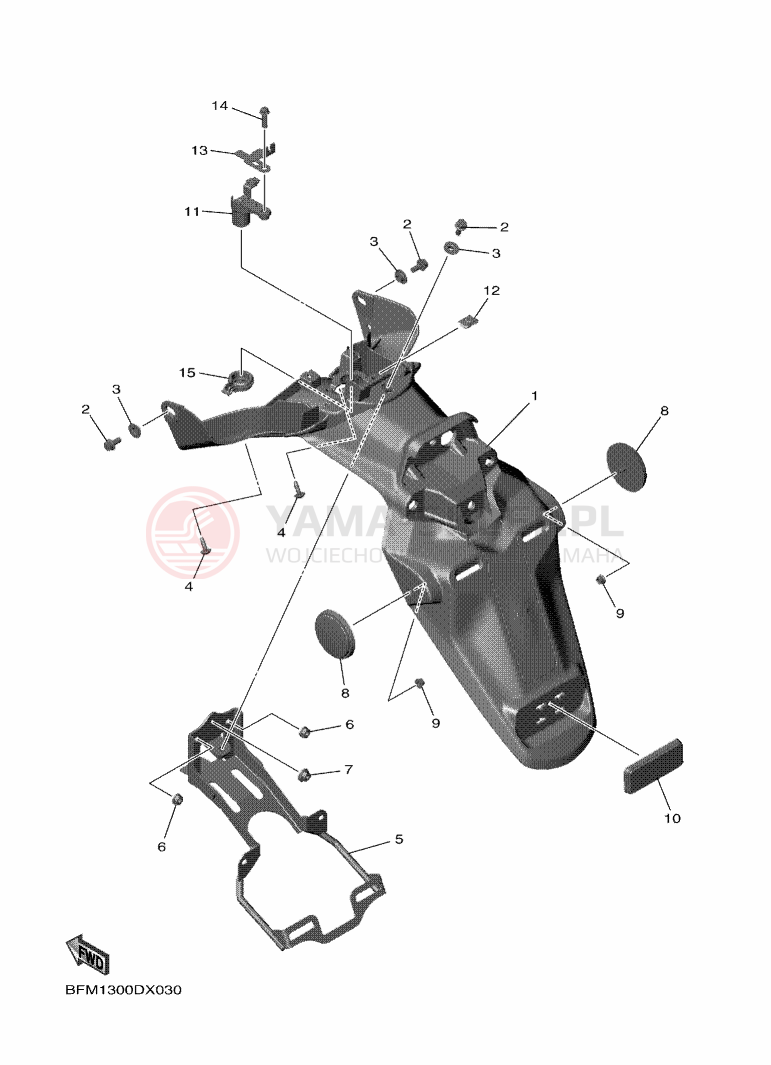 Schemat "Tylny błotnik" do Yamaha NEO'S
