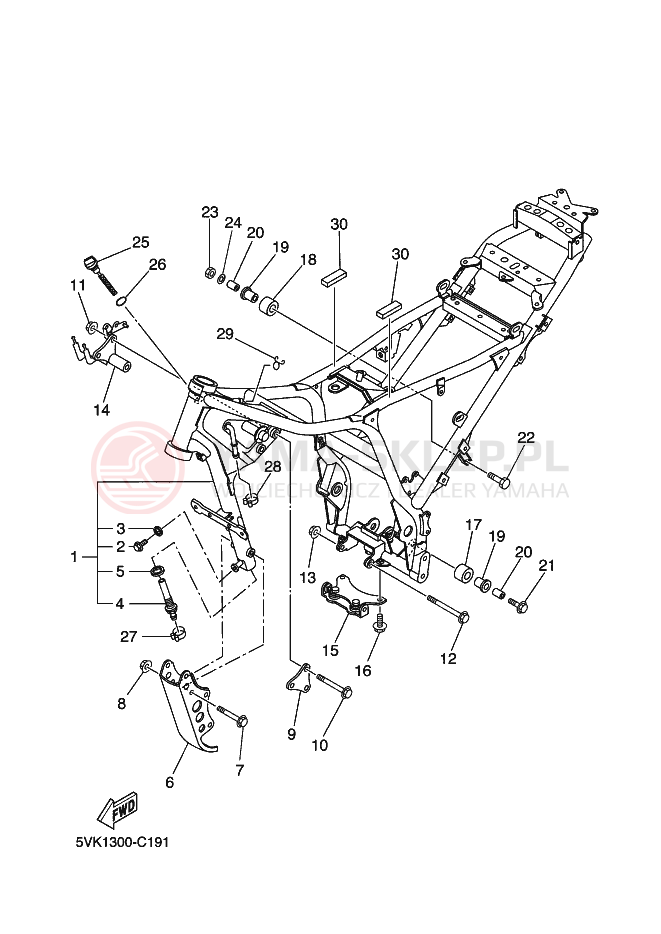 Schemat "rama" do Yamaha XT660X