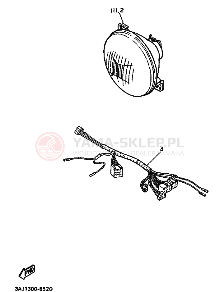 Schemat "Lampa przód" do Yamaha XT600Z TENERE