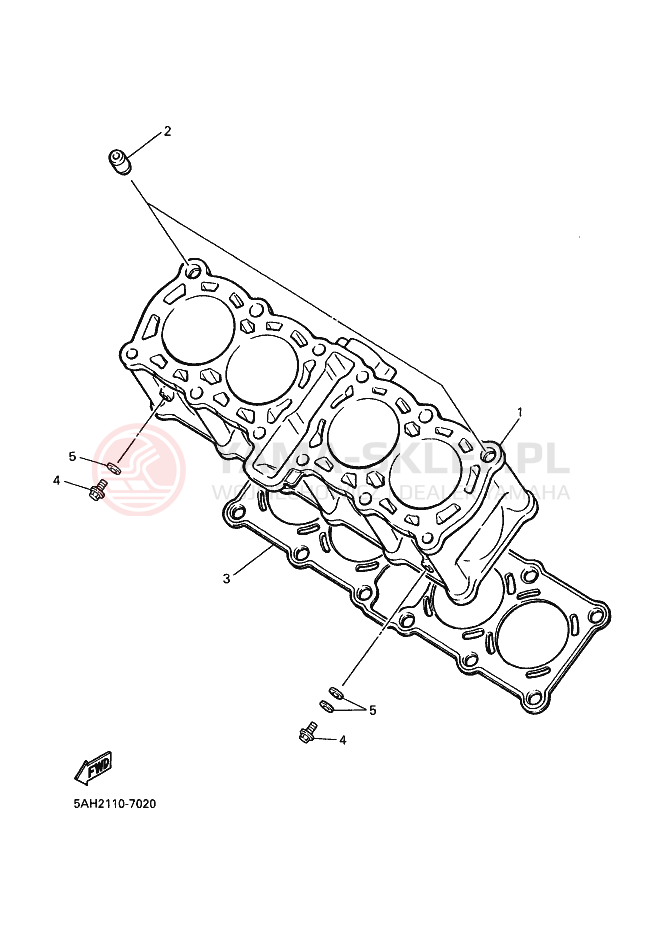Schemat "cylinder" do Yamaha YZF600R YZF600RK YZF