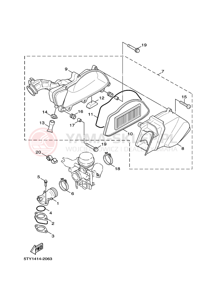 Schemat "Wtrysk paliwa" do Yamaha CYGNUS