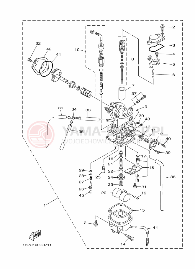 Schemat "Gaźnik" do Yamaha TT-R125LWE