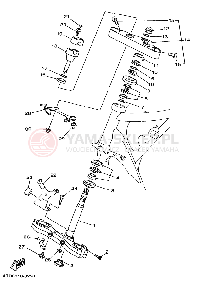 Schemat "Półki zawieszenia" do Yamaha XVS400 DRAGSTAR