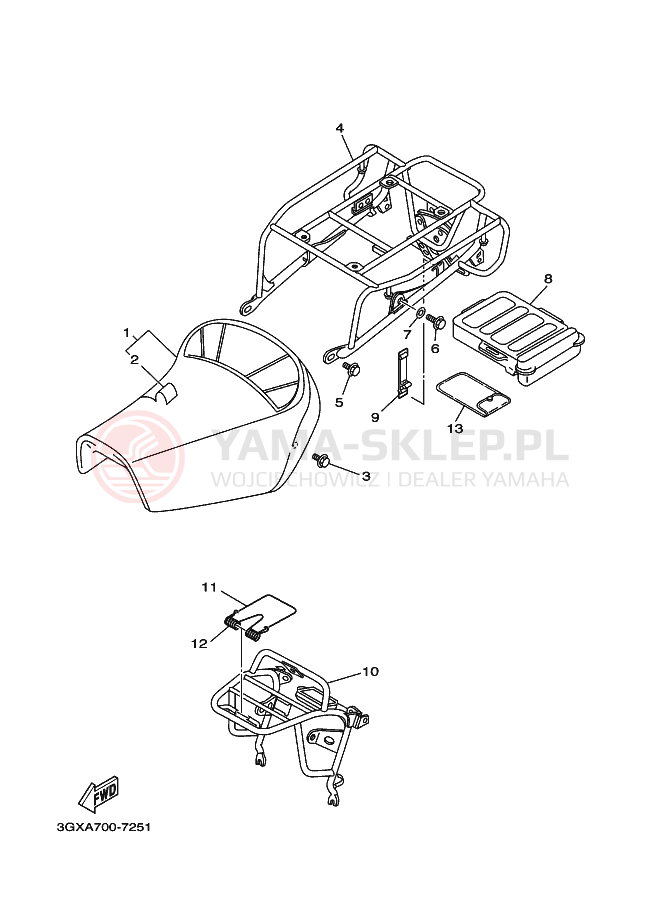 Schemat "siedzenie" do Yamaha AG200F