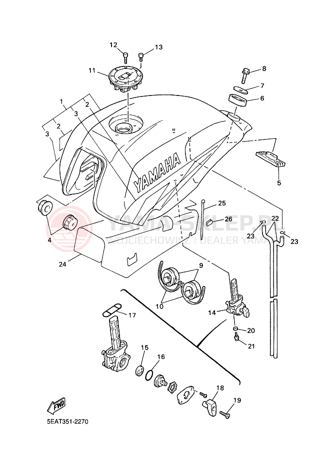 Schemat "zbiornik paliwa" do Yamaha XJR1300