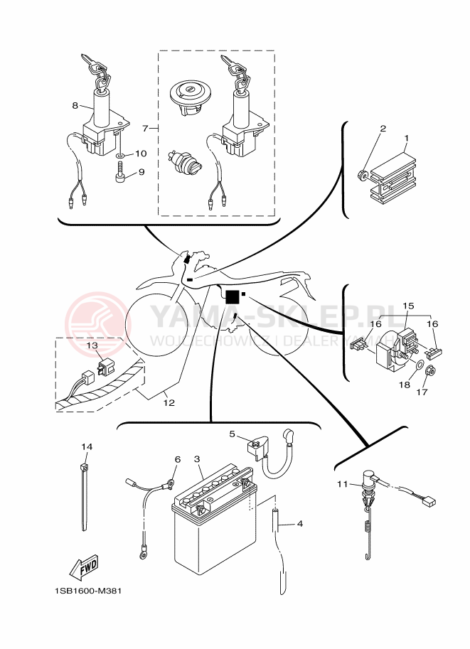 Schemat "układ elektryczny" do Yamaha XTZ125E