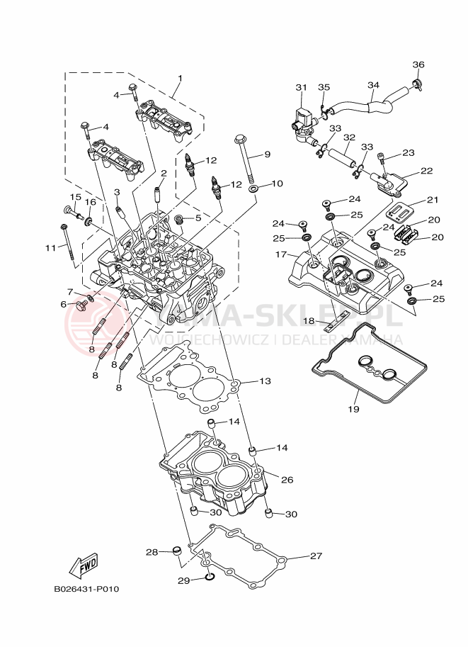 Schemat "głowica" do Yamaha YZF-R3