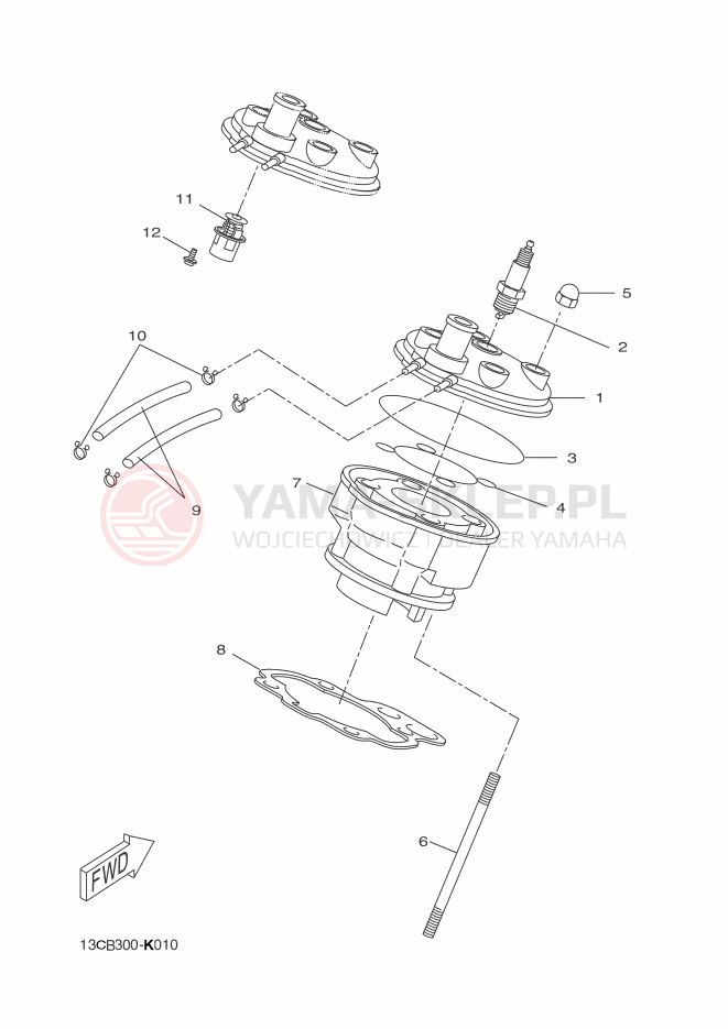 Schemat "głowica" do Yamaha DT50X