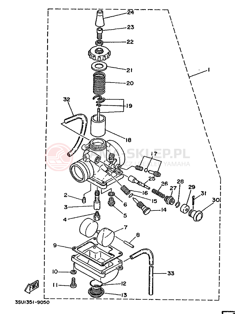 Schemat "Gaźnik" do Yamaha TY125