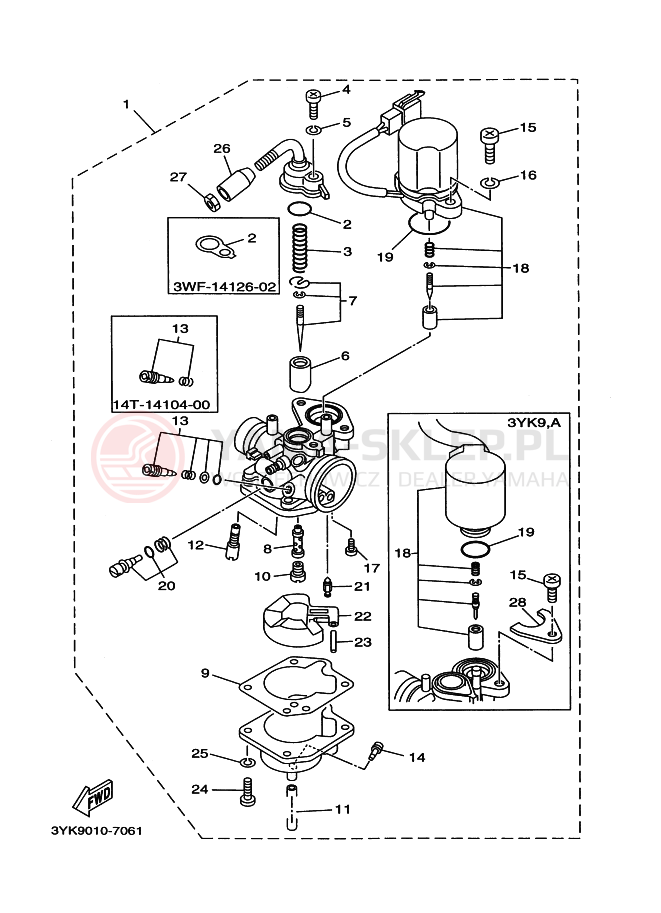 Schemat "Gaźnik" do Yamaha YG50Z JOG Z