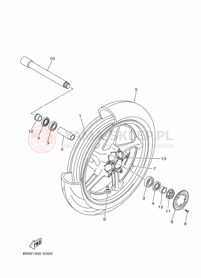 Schemat "Koło przód" do Yamaha MT-10 SP