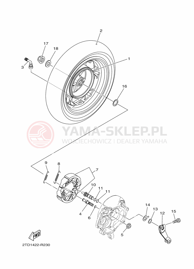 Schemat "Koło tył" do Yamaha D'ELIGHT