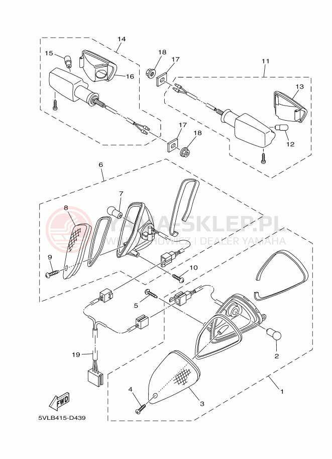 Schemat "kierunkowskazy" do Yamaha YBR125E