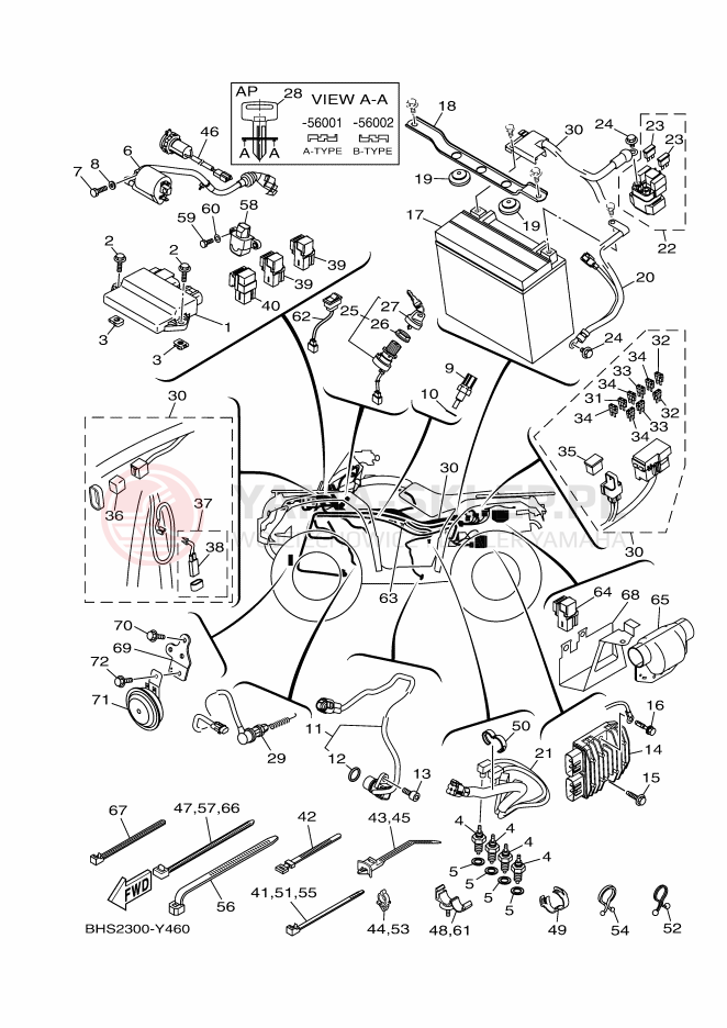 Schemat "układ elektryczny" do Yamaha KODIAK 450