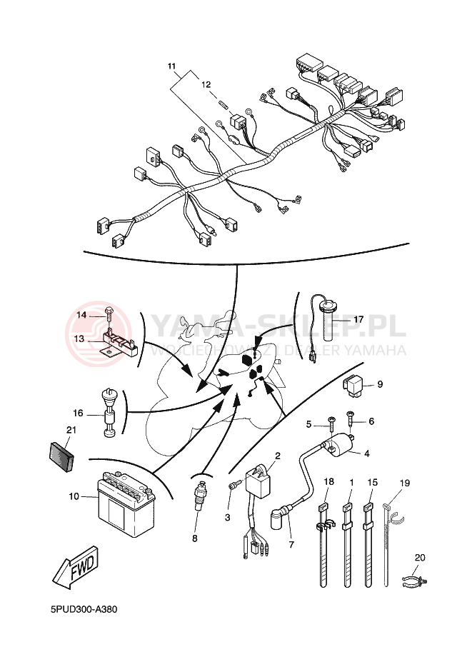 Schemat "układ elektryczny" do Yamaha YQ50L