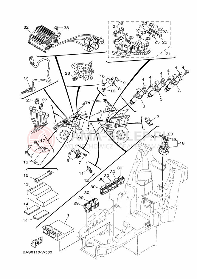 Schemat "układ elektryczny" do Yamaha YXZ1000R SS