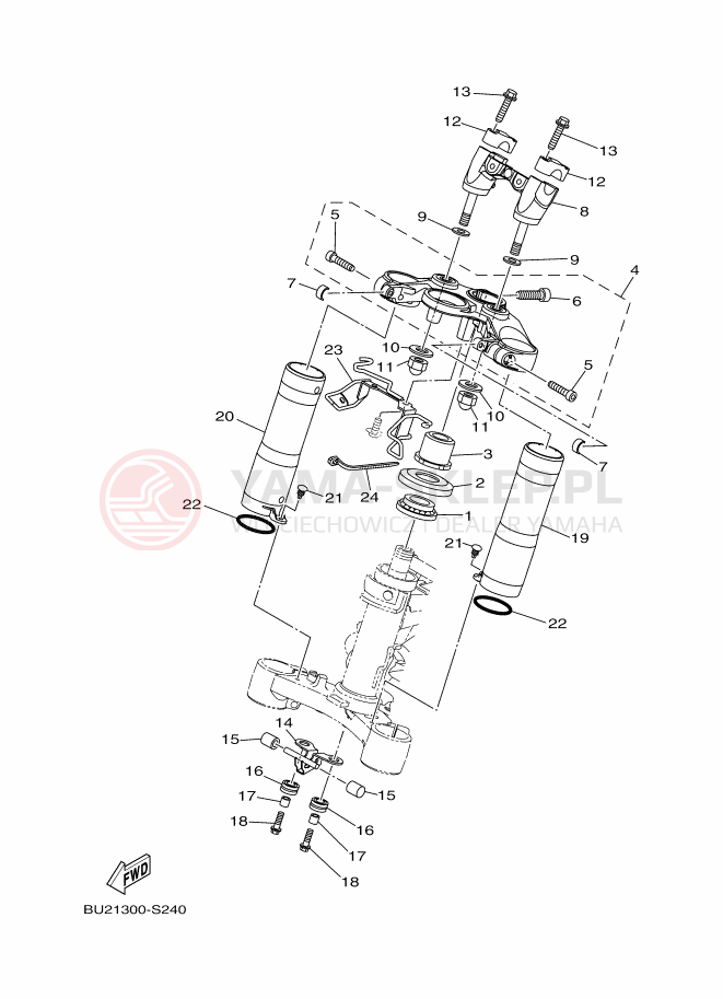 Schemat "Półki zawieszenia" do Yamaha MT-07 ABS