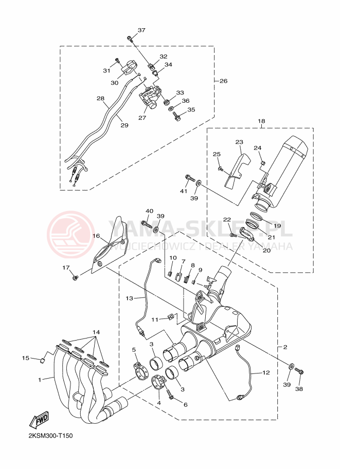 Schemat "Wydech końcowy" do Yamaha YZF-R1M