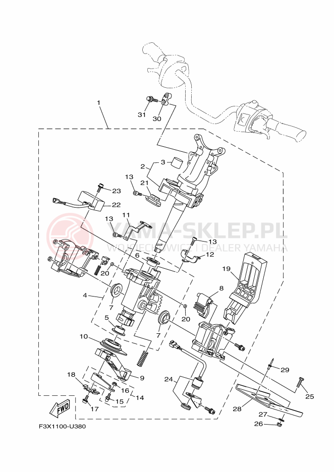 Schemat "Półki zawieszenia" do Yamaha FX LIMITED SVHO