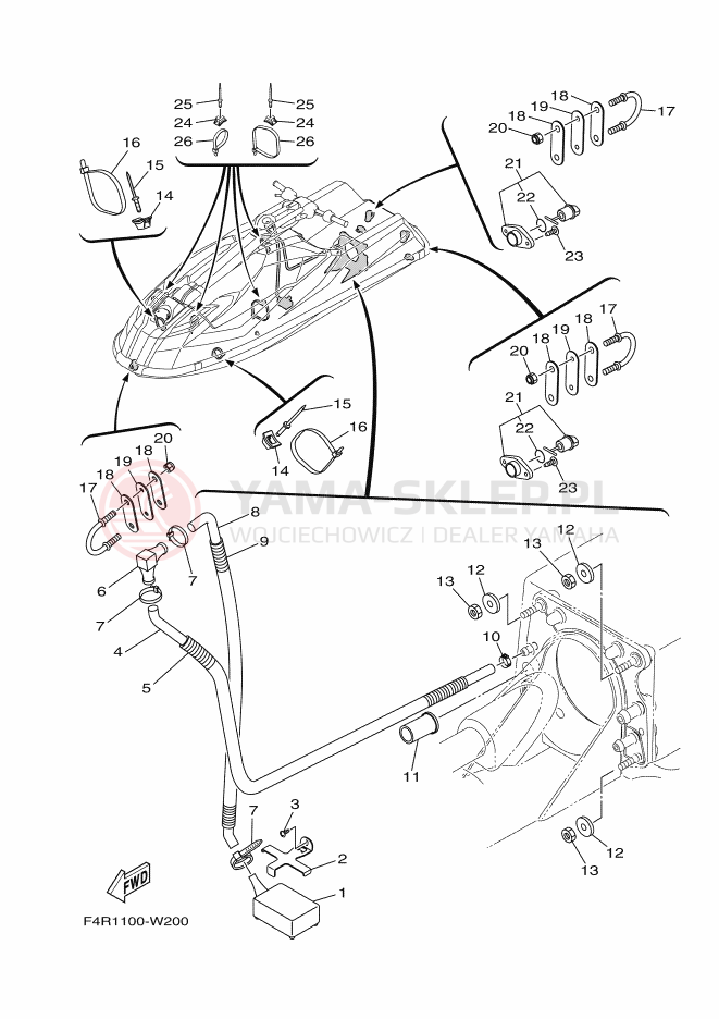 Schemat "HULL & DECK" do Yamaha SJ1050