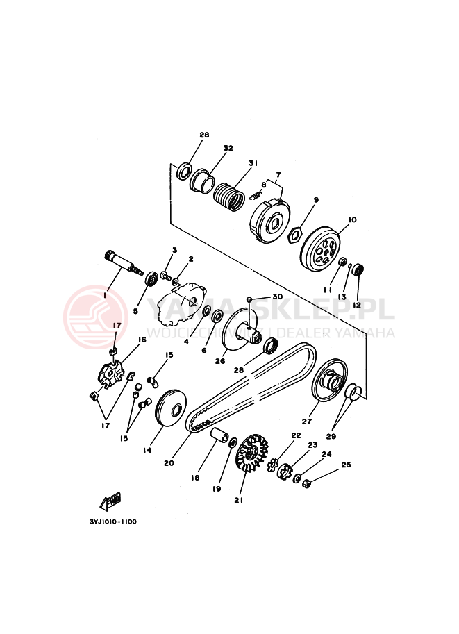 Schemat "sprzęgło" do Yamaha YG50D JOG D